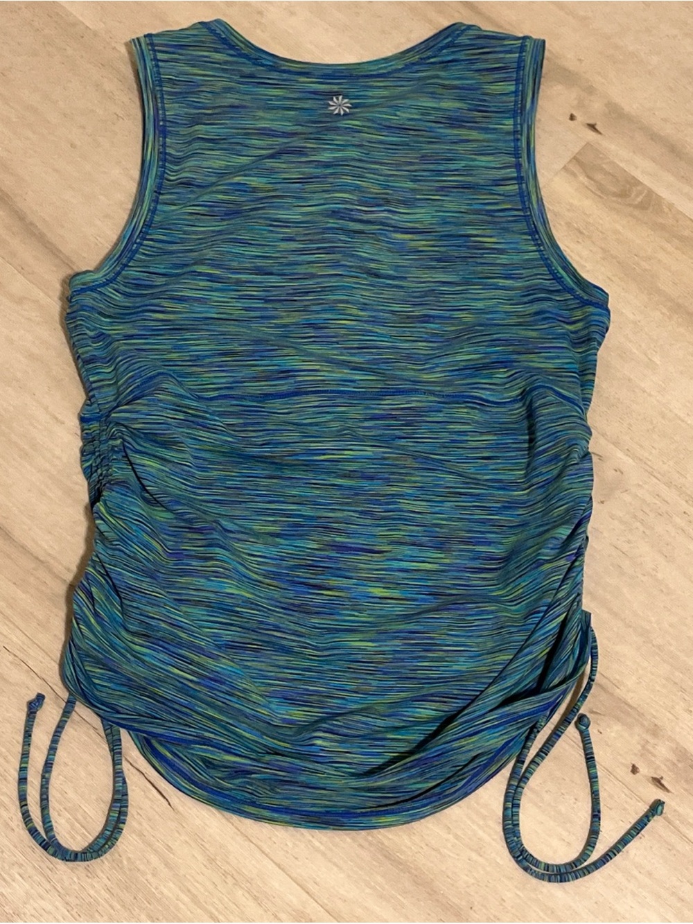 Athleta Blue-Green Space-Dye Ruched Tank